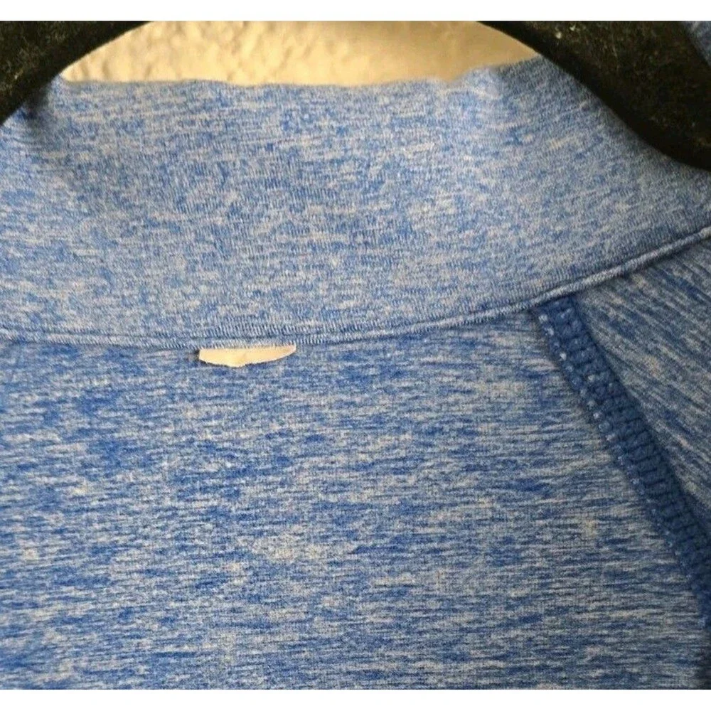 Lululemon Quick Dry Polo Shirt Womens Est. Size 12 Blue Short Sleeve 1/4 Zip Top